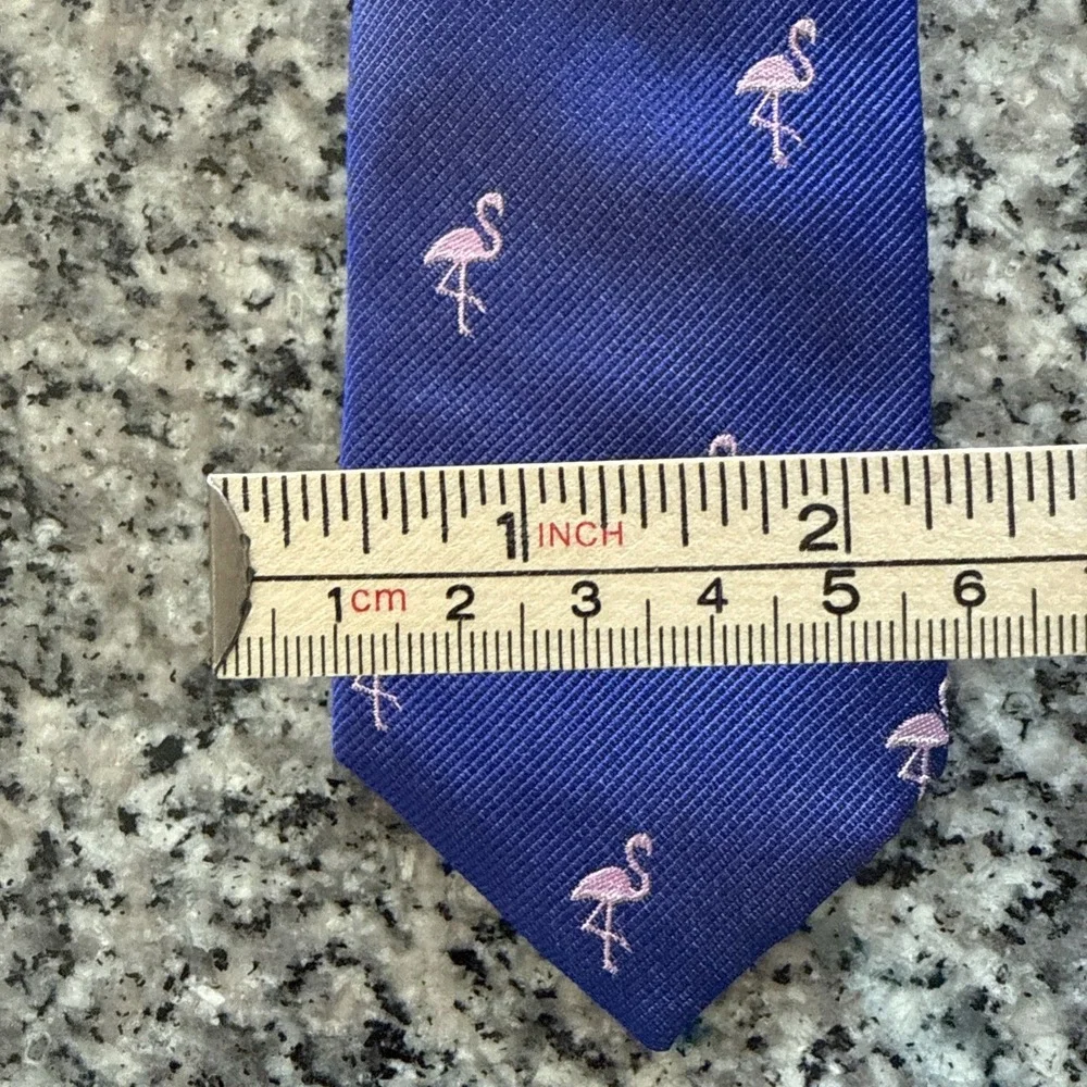 J Crew 100% Silk Tie Purple/ Pink Flamingo's Narrow